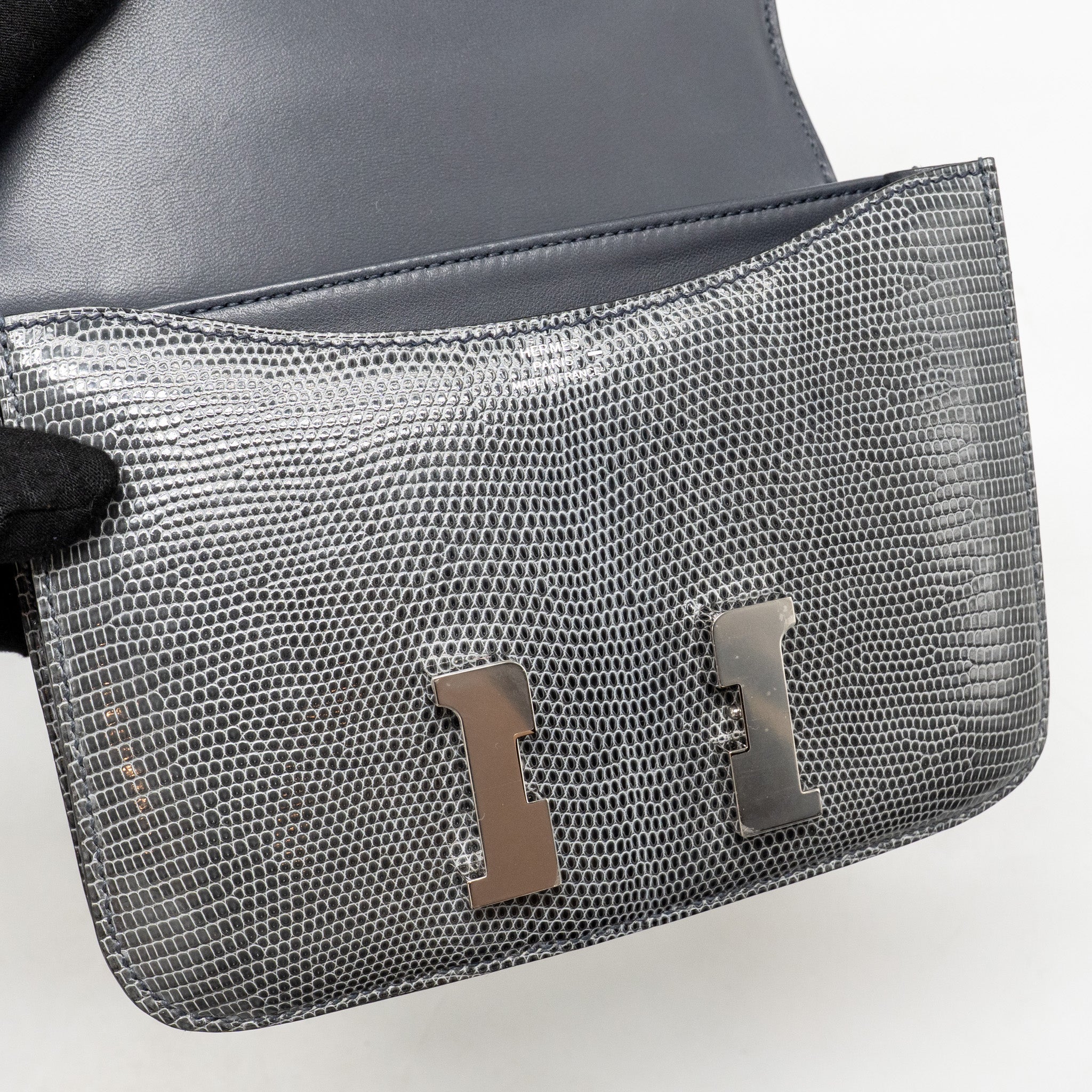 HERMES MINI CONSTANCE LIZARD NILOTICUS ARDOISE SHW