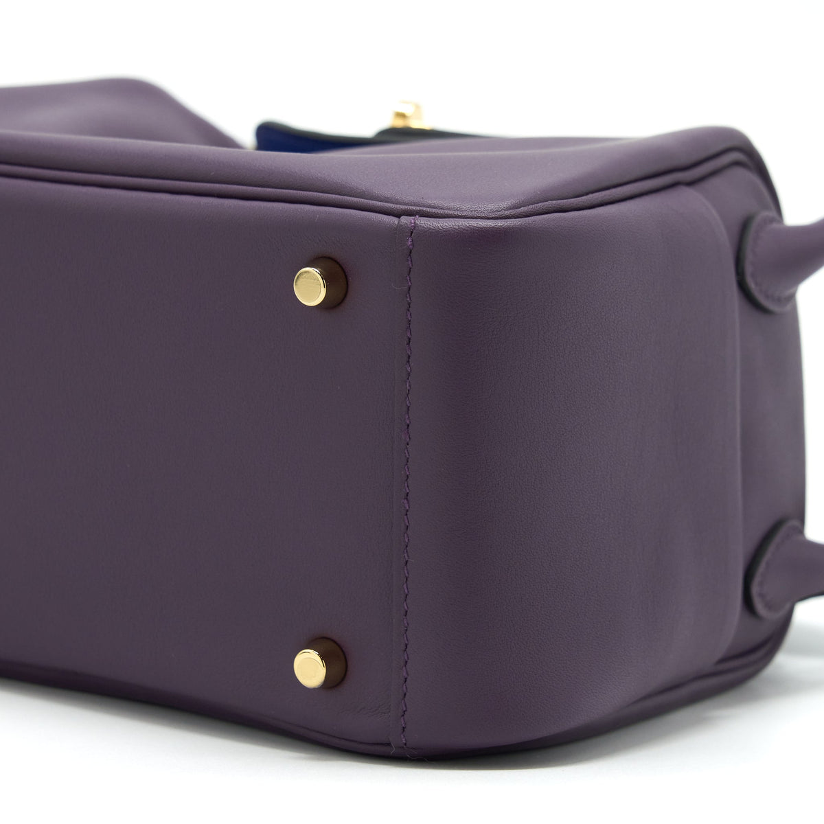 Hermes Mini Lindy Swift Cassis/Bleu Royal GHW