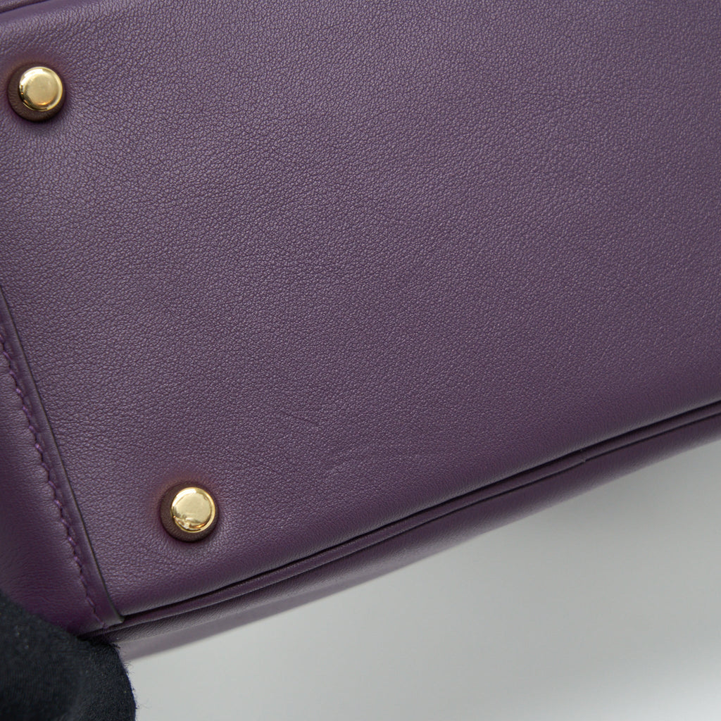 Hermes Mini Lindy Swift Cassis/Bleu Royal GHW