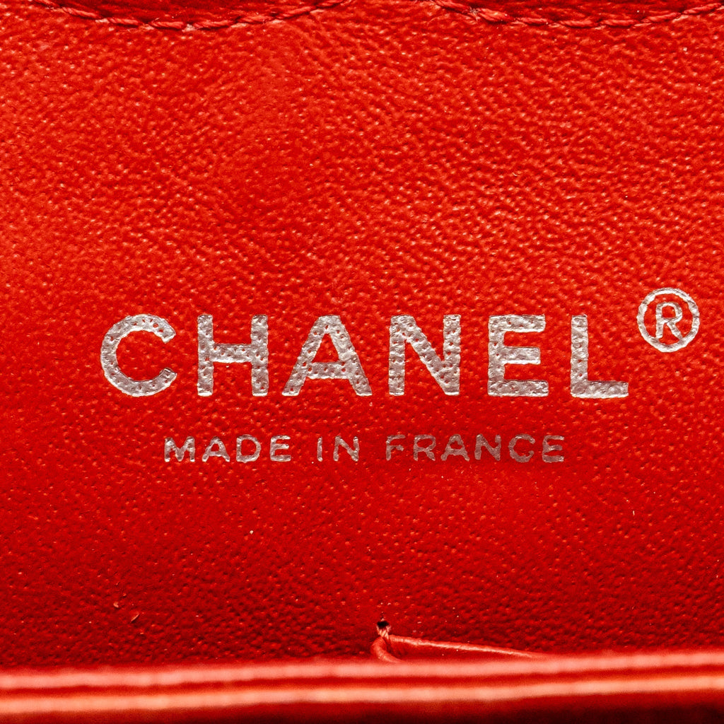 CHANEL MEDIUM CLASSIC DOUBLE FLAP BAG LAMBSKIN RED SHW