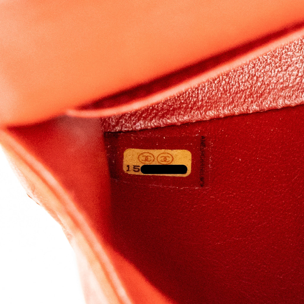 CHANEL MEDIUM CLASSIC DOUBLE FLAP BAG LAMBSKIN RED SHW