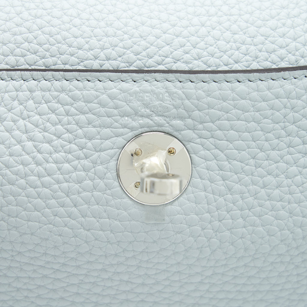 Hermes Mini Lindy Clemence Blue Pale SHW