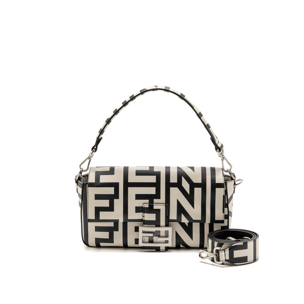 Fendi x Marc Jacobs Baguette Bag Calfskin Black / White SHW