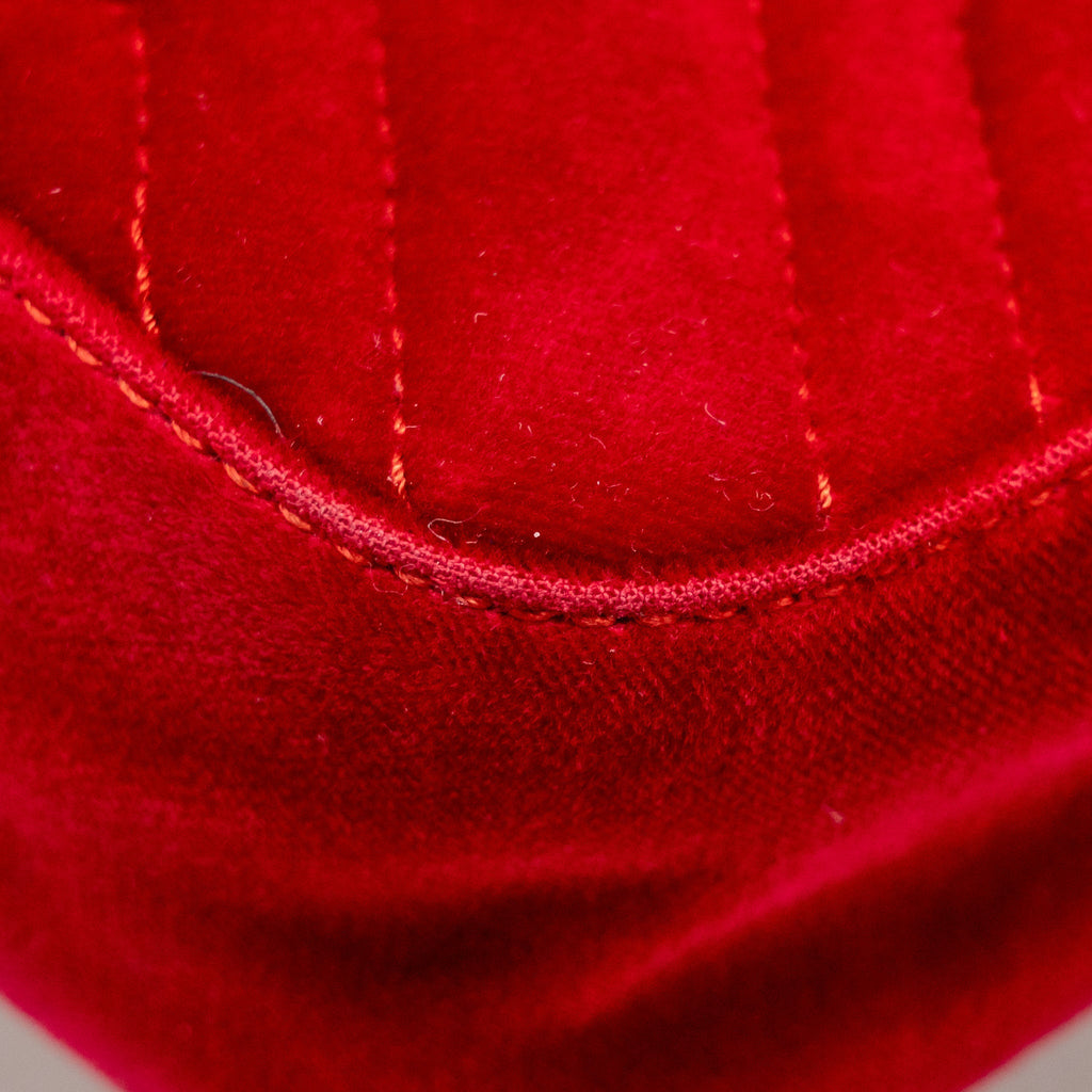 GUCCI SMALL GG MARMONT BAG VELVET RED GHW