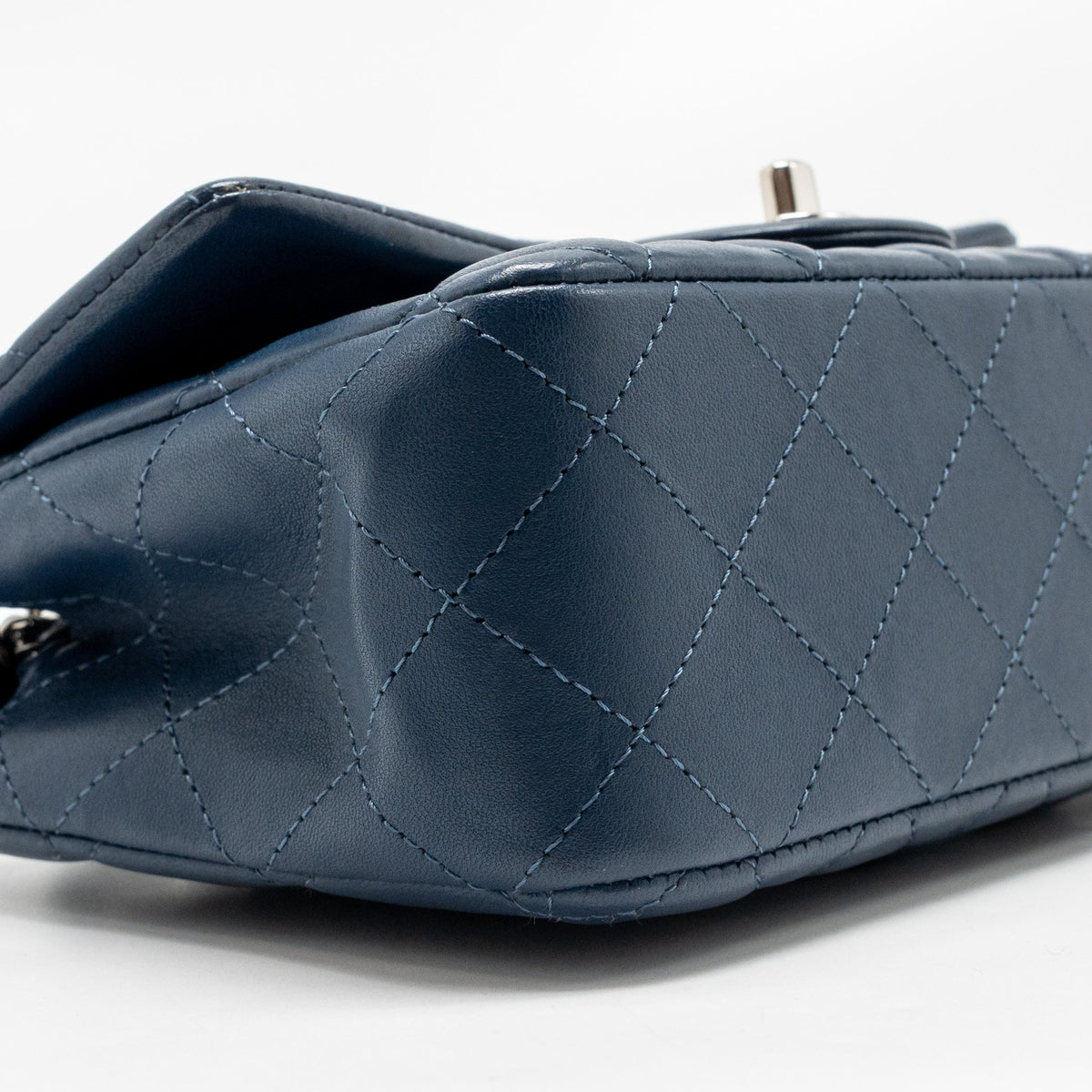 Chanel Mini Rectangular Flap Bag Lambskin Navy SHW