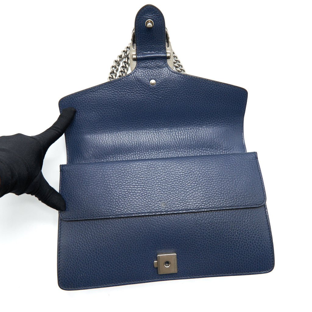 GUCCI SMALL DIONYSUS SHOULDER BAG NAVY SHW
