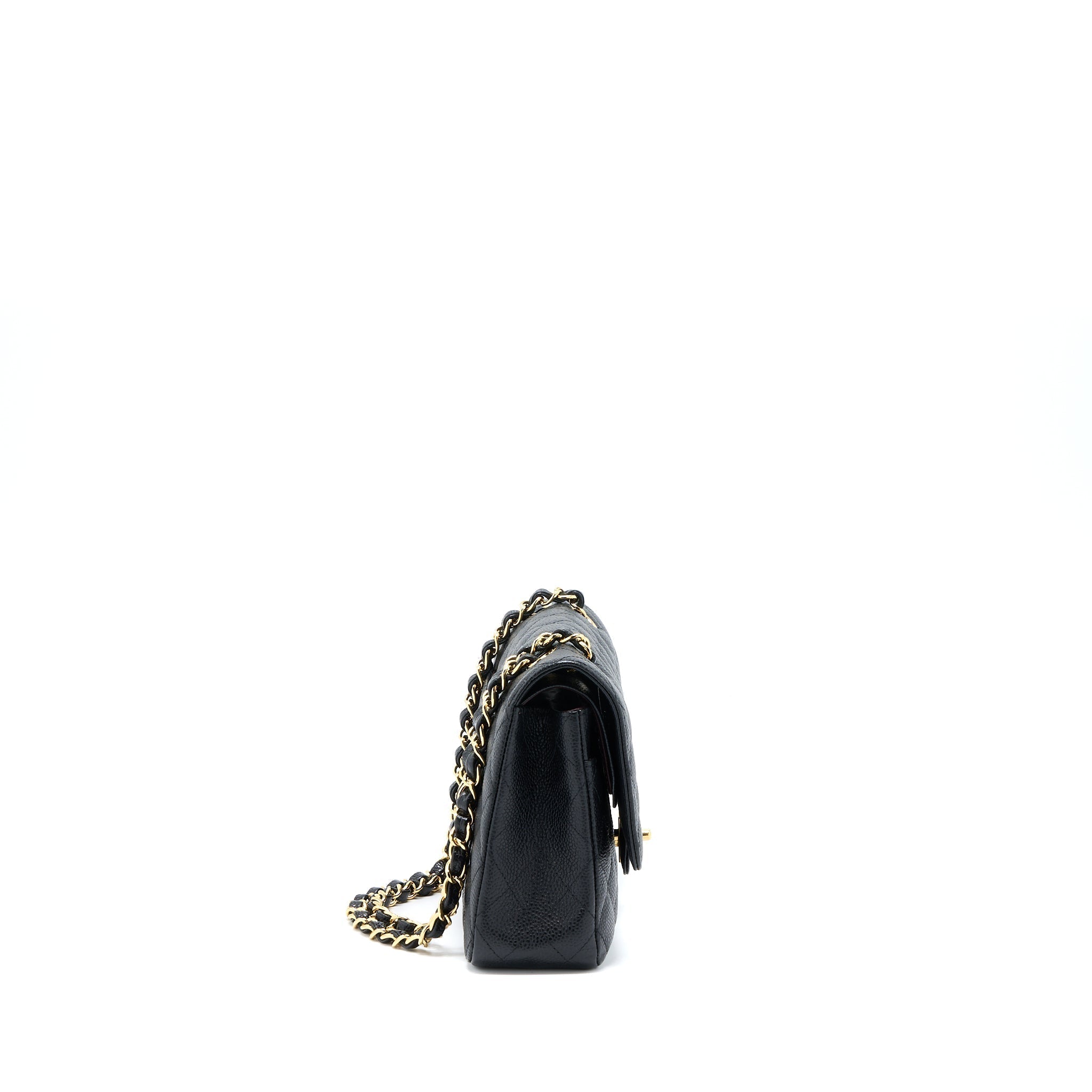 CHANEL MEDIUM CLASSIC DOUBLE FLAP BAG CAVIAR BLACK GHW