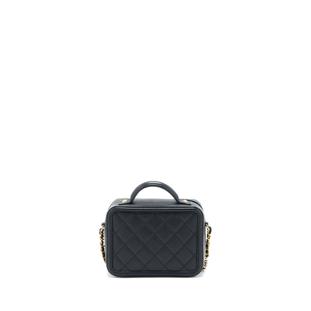 CHANEL FILIGREE VANITY CASE CAVIAR BLACK GHW