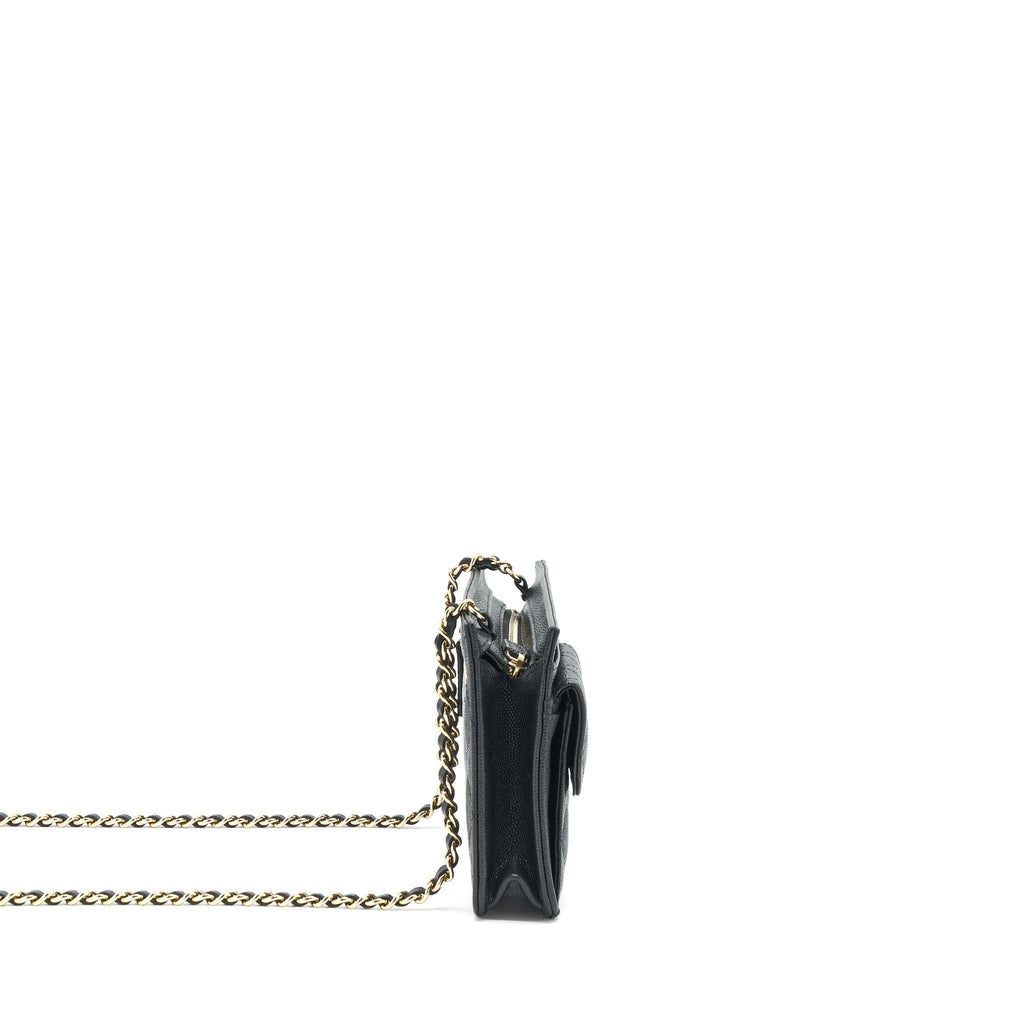 CHANEL MINI CROSSBODY BAG CAVIAR BLACK GHW