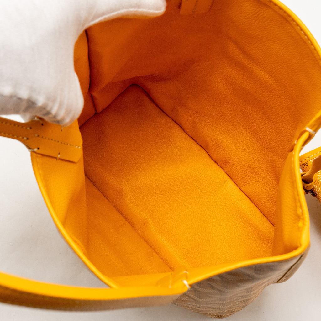 GOYARD MINI ANJOU TOTE BAG GOYARDLINE CANVAS / LEATHER YELLOW SHW