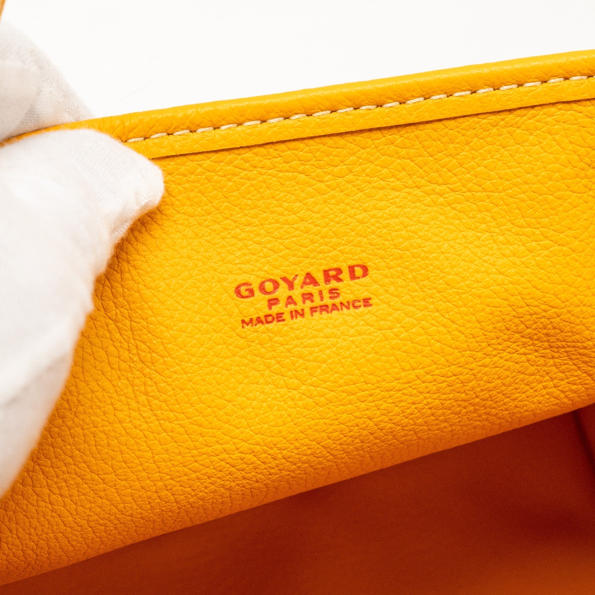 GOYARD MINI ANJOU TOTE BAG GOYARDLINE CANVAS / LEATHER YELLOW SHW