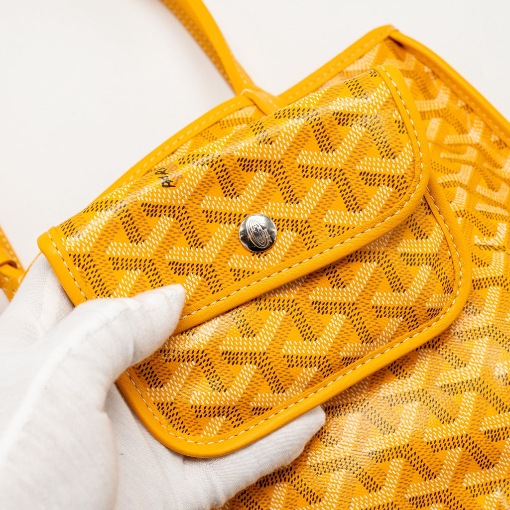 GOYARD MINI ANJOU TOTE BAG GOYARDLINE CANVAS / LEATHER YELLOW SHW