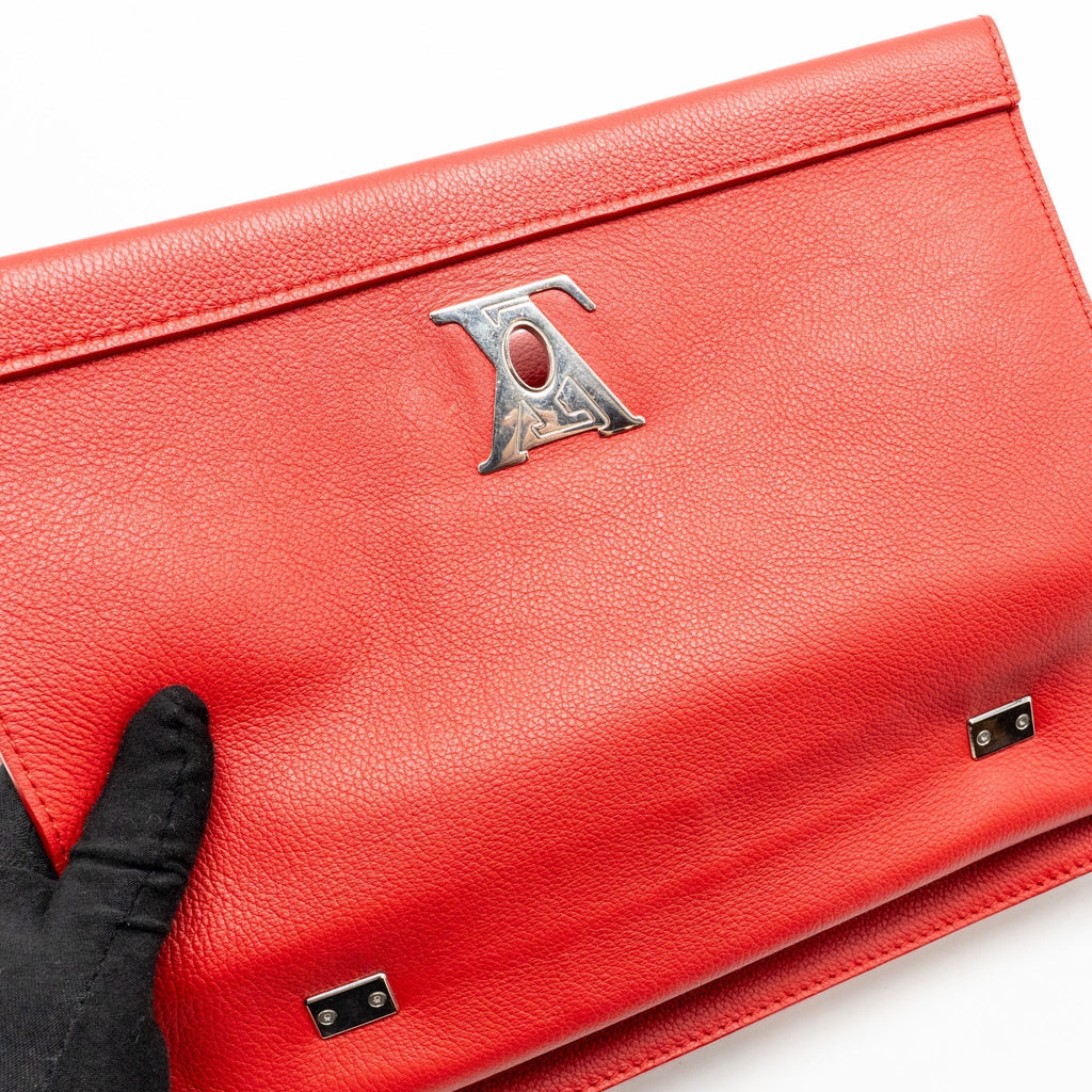 LOUIS VUITTON LOCKME BAG CALFSKIN RED SHW