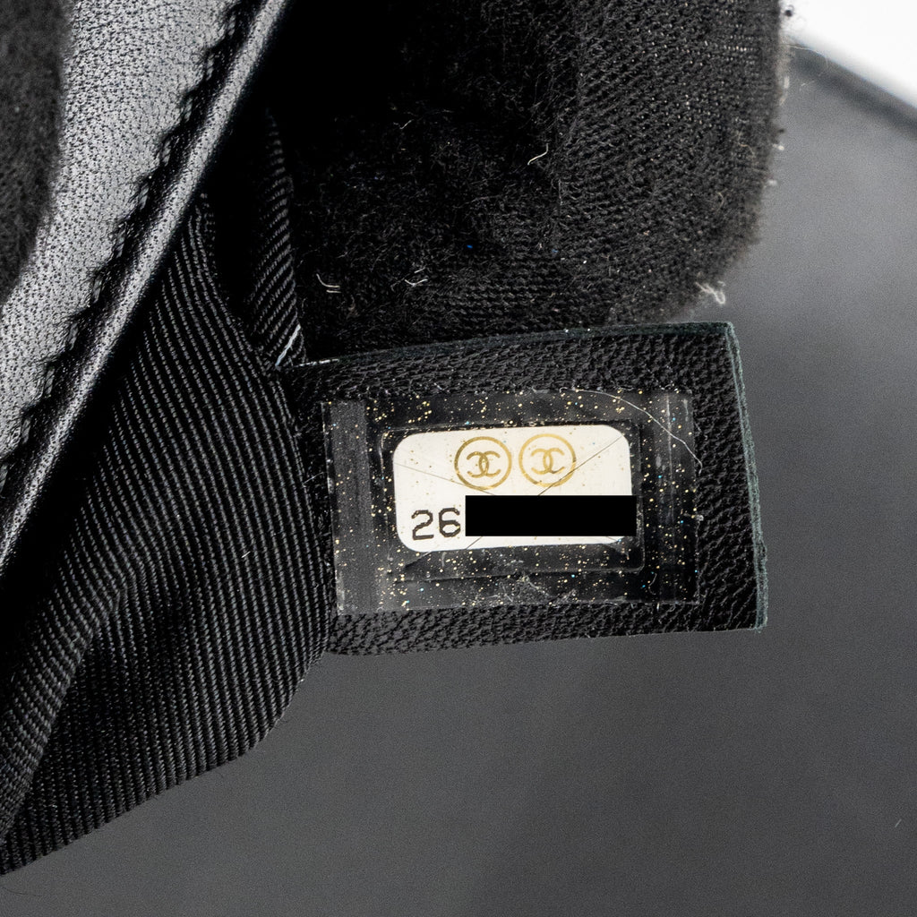 CHANEL MEDIUM BOY BAG LAMBSKIN BLACK RUTHENIUM HARDWARE
