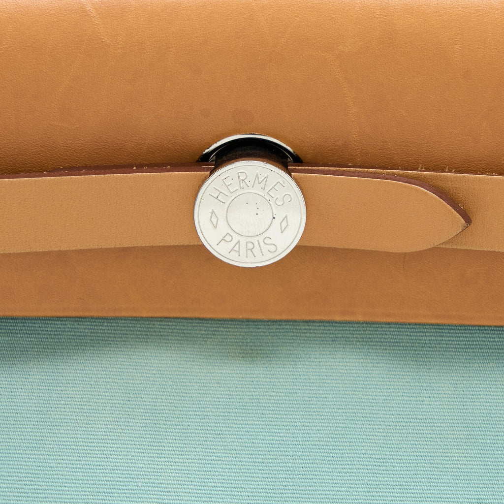 Hermes Herbag 31 Canvas Light Blue SHW