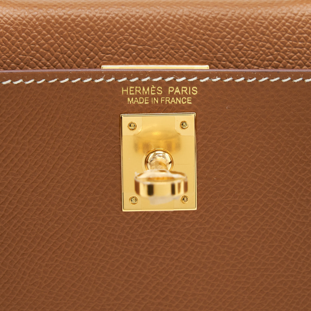 HERMES MINI KELLY 20CM EPSOM GOLD GHW