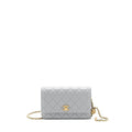 CHANEL PEARL CRUSH WALLET ON CHAIN LAMBSKIN GREY BRUSHED GHW (MICROCHIP)