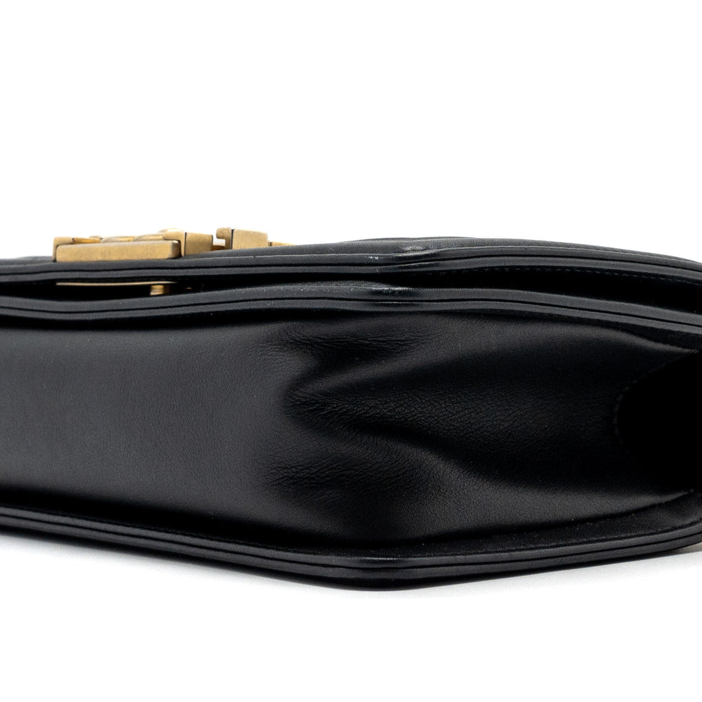CHANEL SMALL BOY BAG CALFSKIN BLACK GHW