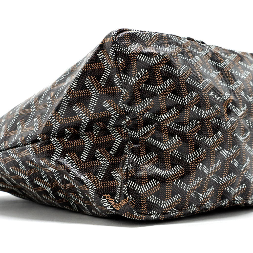 GOYARD SAINT LOUIS PM TOTE BAG GOYARDINE CANVAS/CALFSKIN BLACK SHW