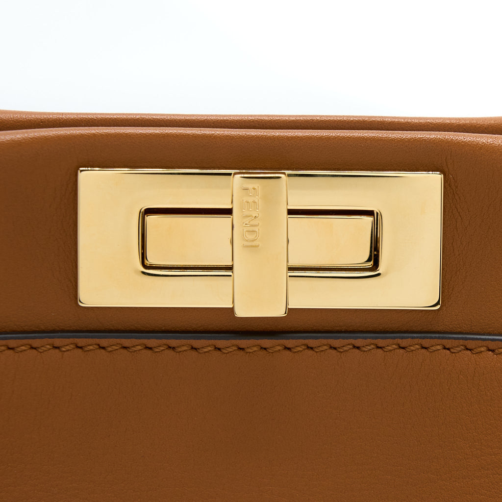 FENDI MEDIUM PEEKABOO BAG CALFSKIN CARAMEL GHW