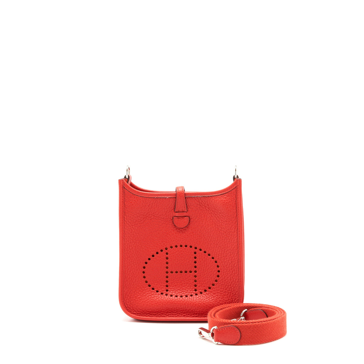 Hermes Mini Evelyne Rouge Tomate SHW