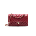 CHANEL MEDIUM CLASSIC DOUBLE FLAP CAVIAR RASPBERRY RED WITH LGHW