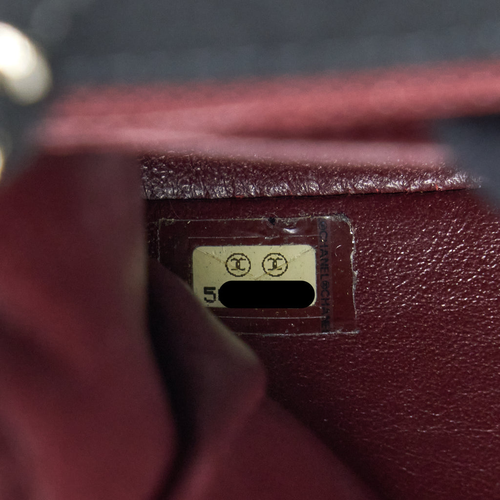 CHANEL VINTAGE MEDIUM SINGLE FLAP BAG FABRIC BLACK SHW