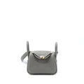 Hermes Mini Lindy Clemence 0L Gris Meyer GHW