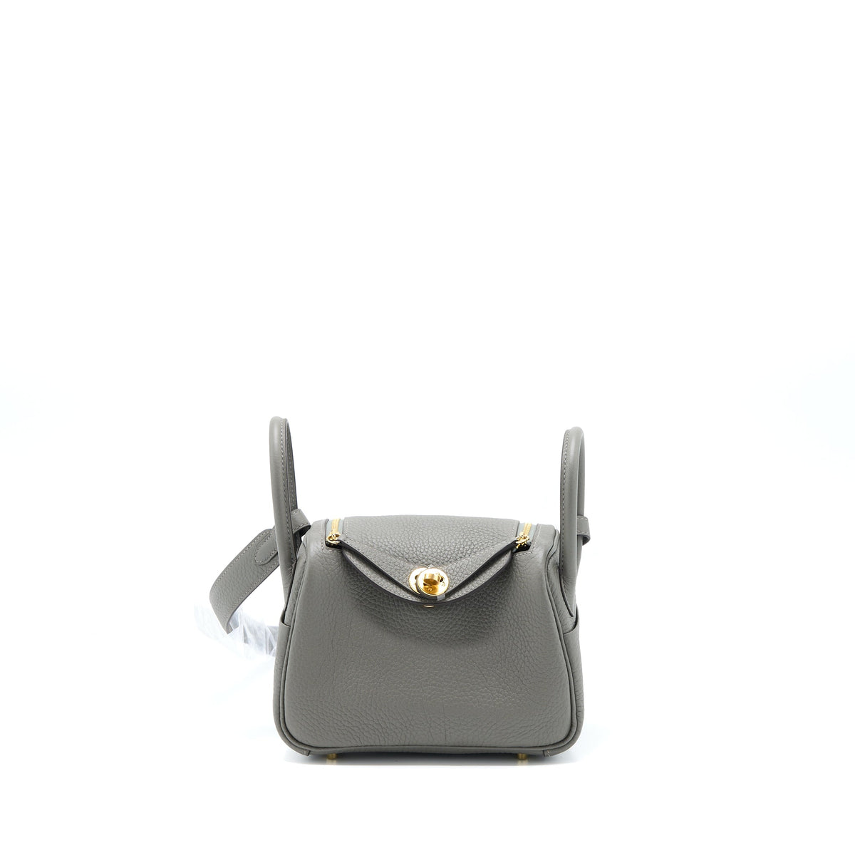 Hermes Mini Lindy Clemence 0L Gris Meyer GHW