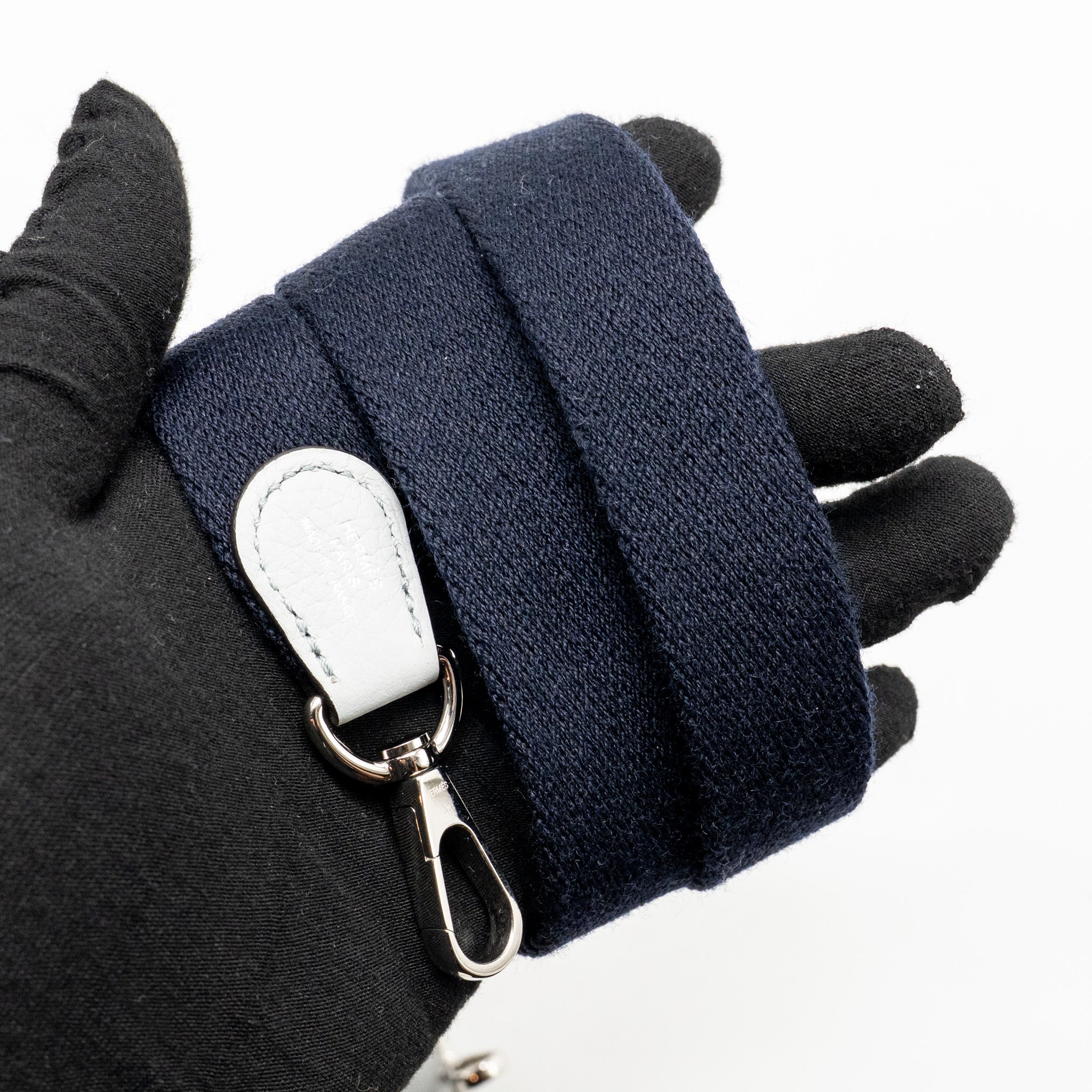 HERMES MINI EVELYNE CLEMENCE BLEU PALE/ BLEU INDIGO SHW