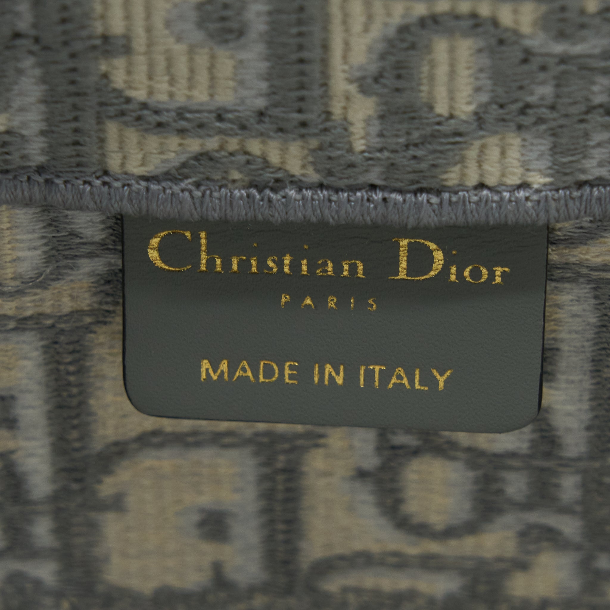 DIOR MEDIUM BOOK TOTE DIOR OBLIQUE EMBROIDERY CANVAS GREY