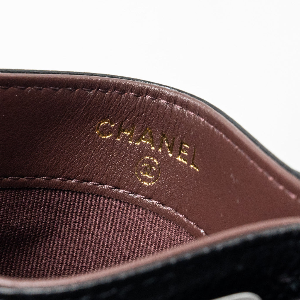 CHANEL CLASSIC CARD HOLDER CAVIAR BLACK GHW (MICROCHIP)