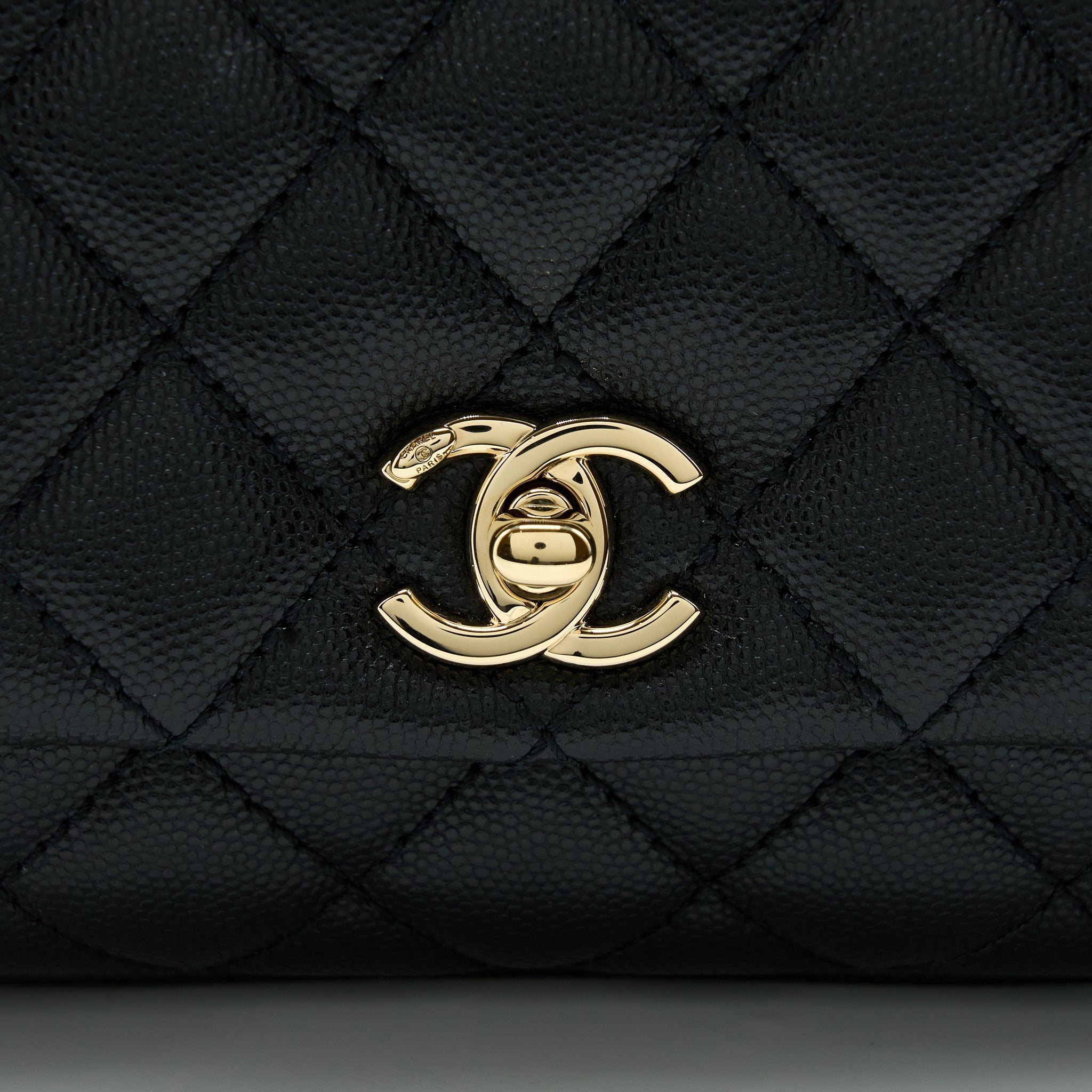 CHANEL MINI COCO HANDLE CAVIAR BLACK LGHW
