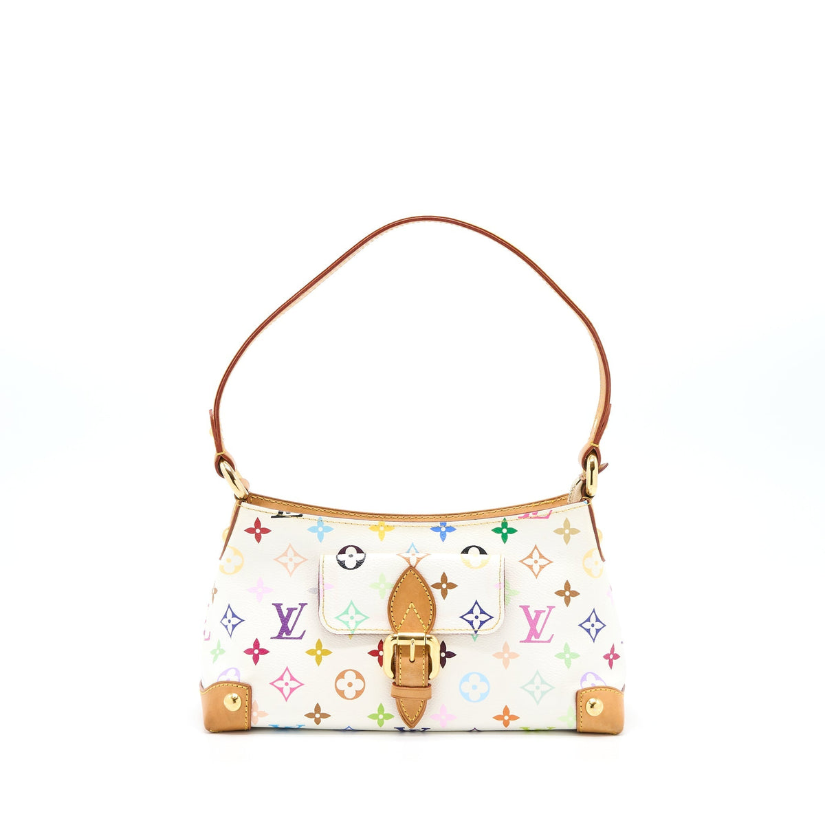 LOUIS VUITTON VINTAGE ELIZA SHOULDER BAG WHITE/MULTICOLOUR GHW