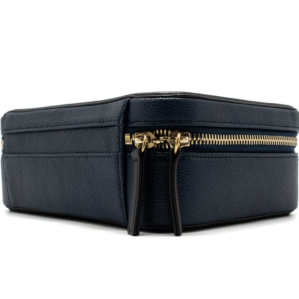 CHANEL FILIGREE CAMERA BAG CAVIAR DARK BLUE/ BLACK GHW