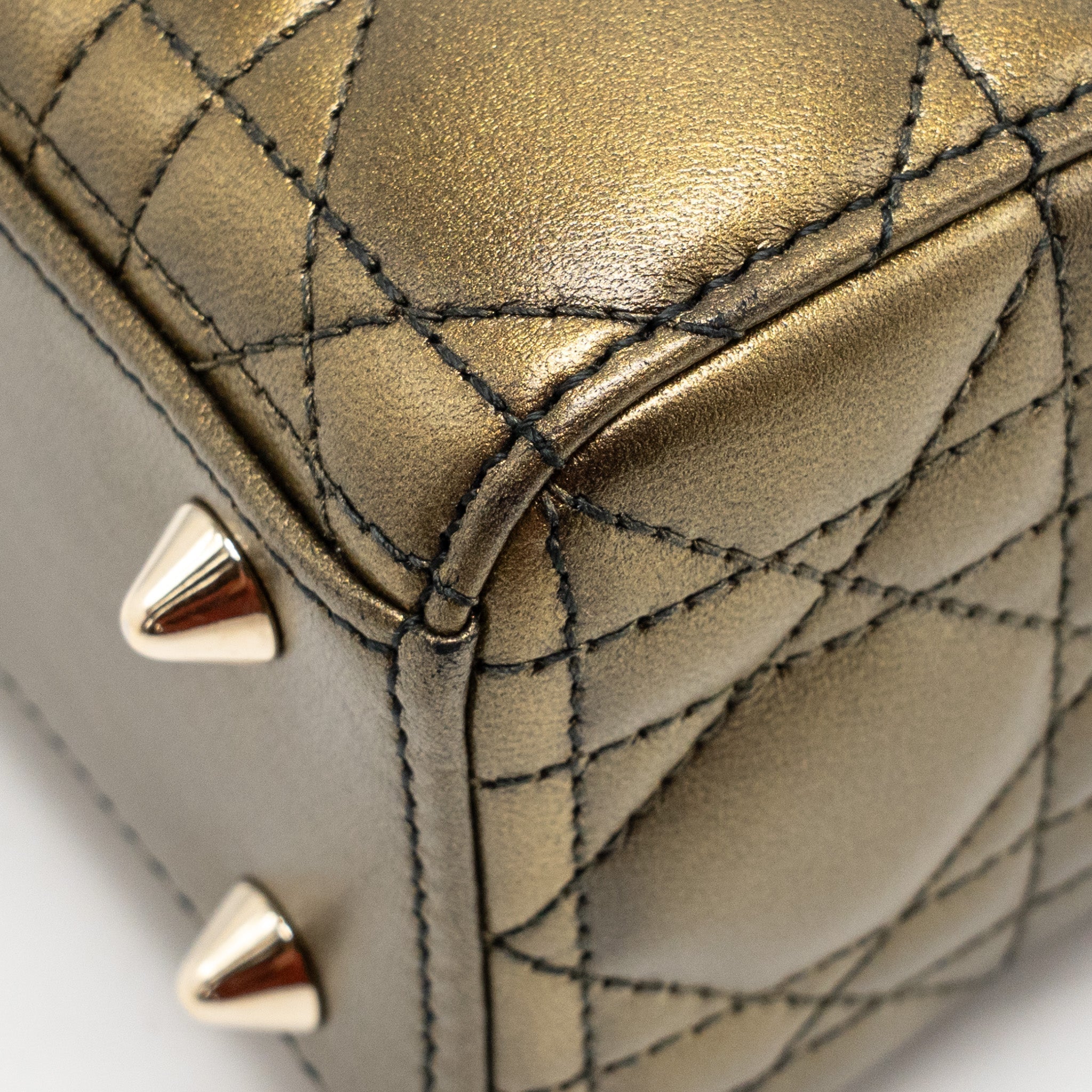DIOR SMALL LADY DIOR LAMBSKIN BLACK / GOLD LGHW