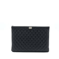 CHANEL BOY CLUTCH LAMBSKIN BLACK SHW