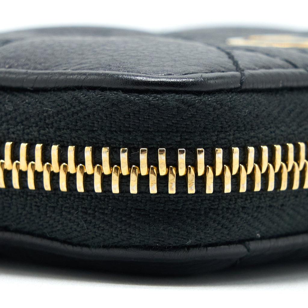 DIOR CARO DETACHABLE CARD HOLDER CANNAGE SUPPLE CALFSKIN BLACK GHW