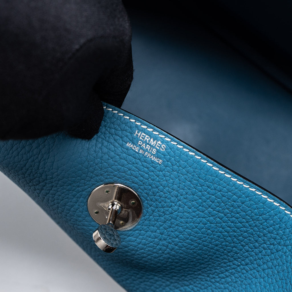 Hermes Lindy 30 Clemence Blue Jeans SHW