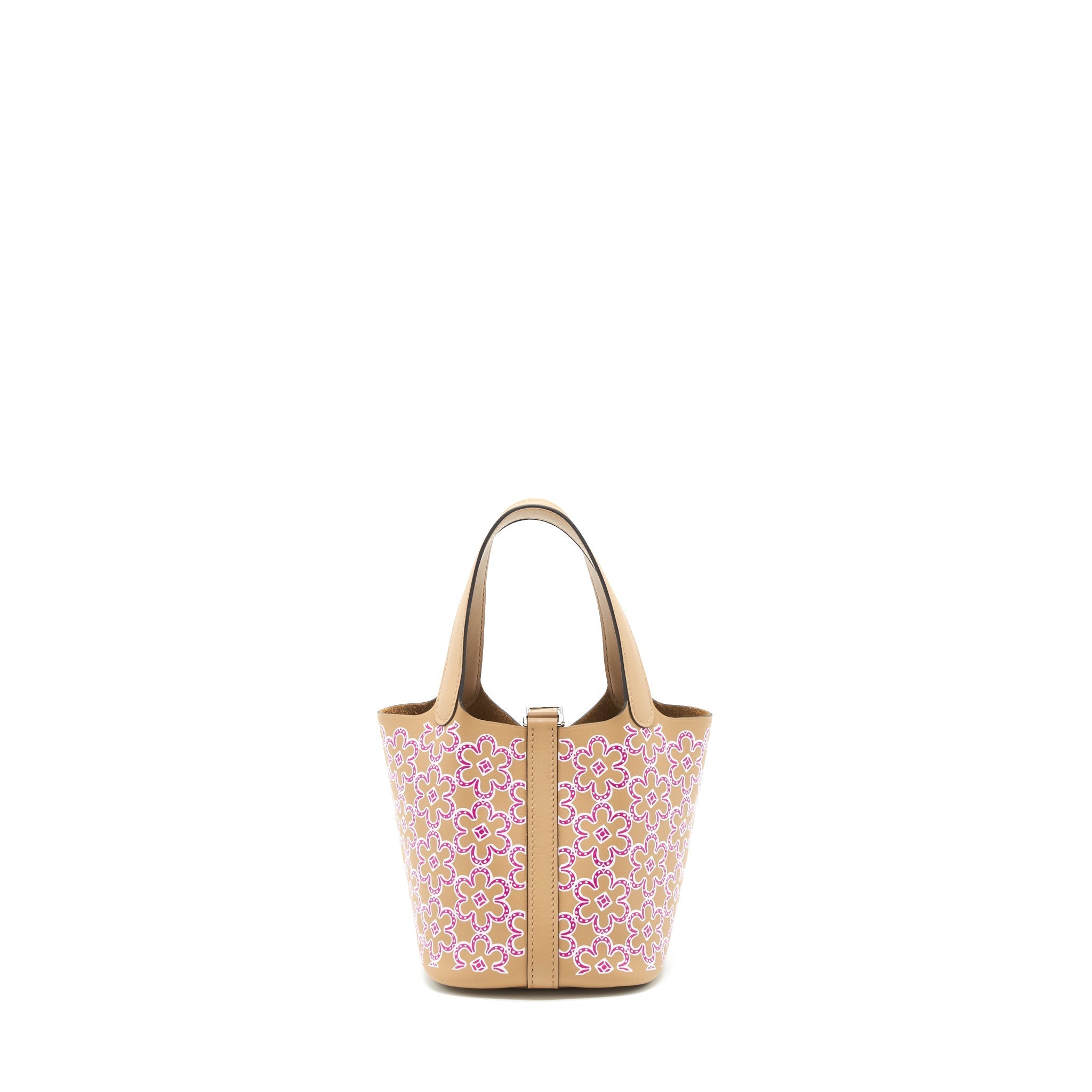 HERMES MICRO LUCKY DAISY PICOTIN 14 SWIFT CHAI/ROSE/BLANC SHW