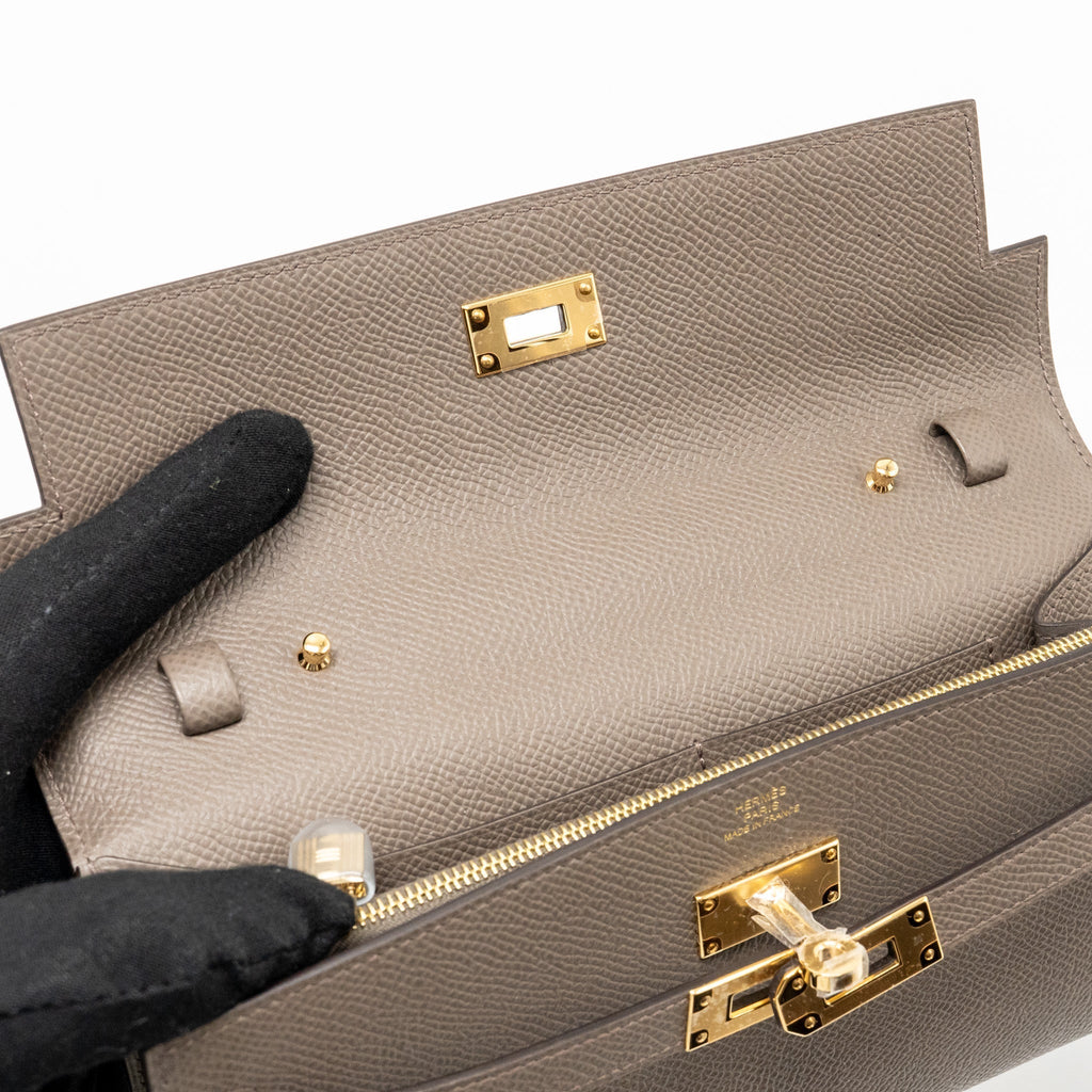 HERMES KELLY TO GO EPSOM GRIS ETAIN GHW