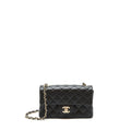 CHANEL MINI RECTANGULAR FLAP BAG LAMBSKIN BLACK LGHW (MICROCHIP)