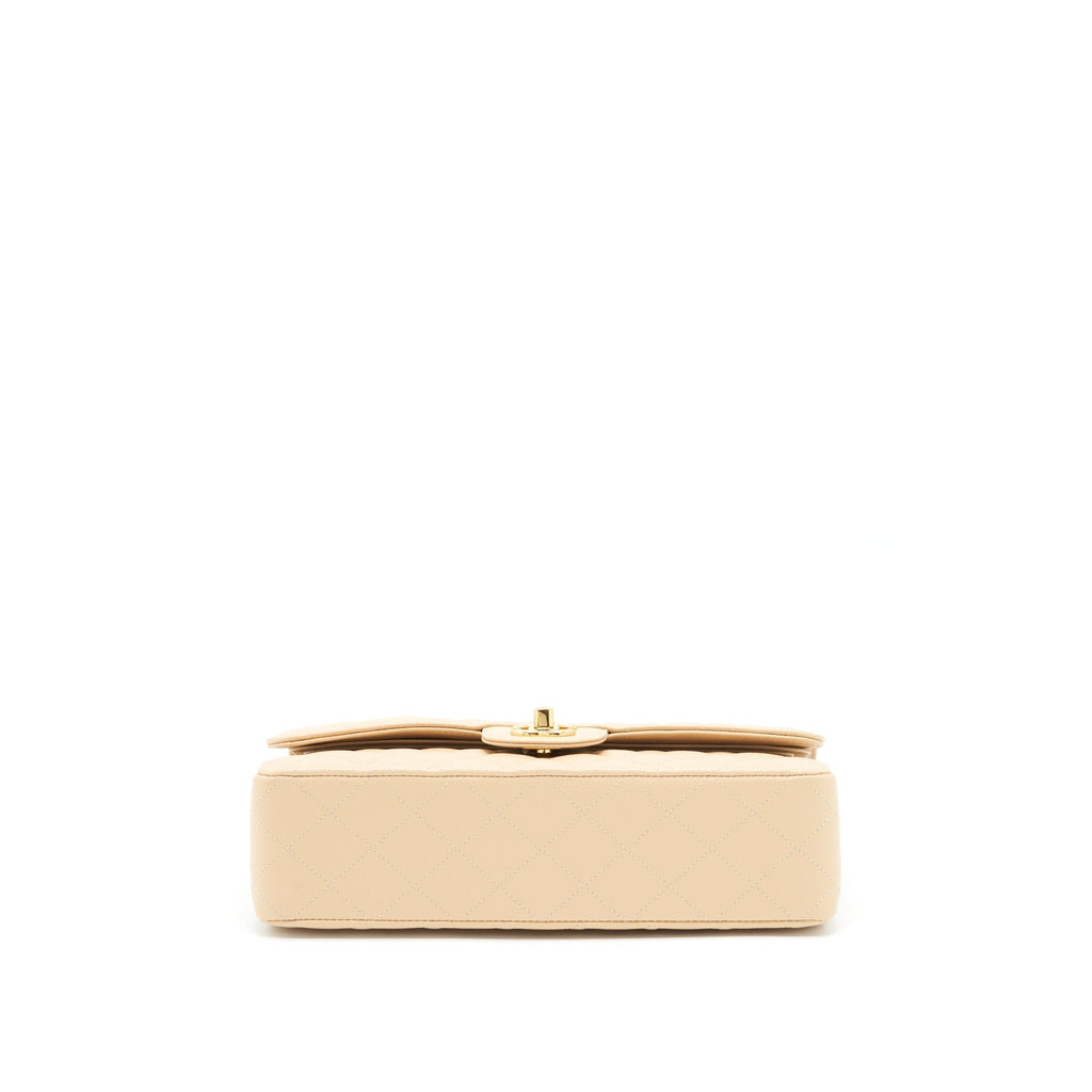 CHANEL MEDIUM CLASSIC DOUBLE FLAP BAG CAVIAR BEIGE LGHW