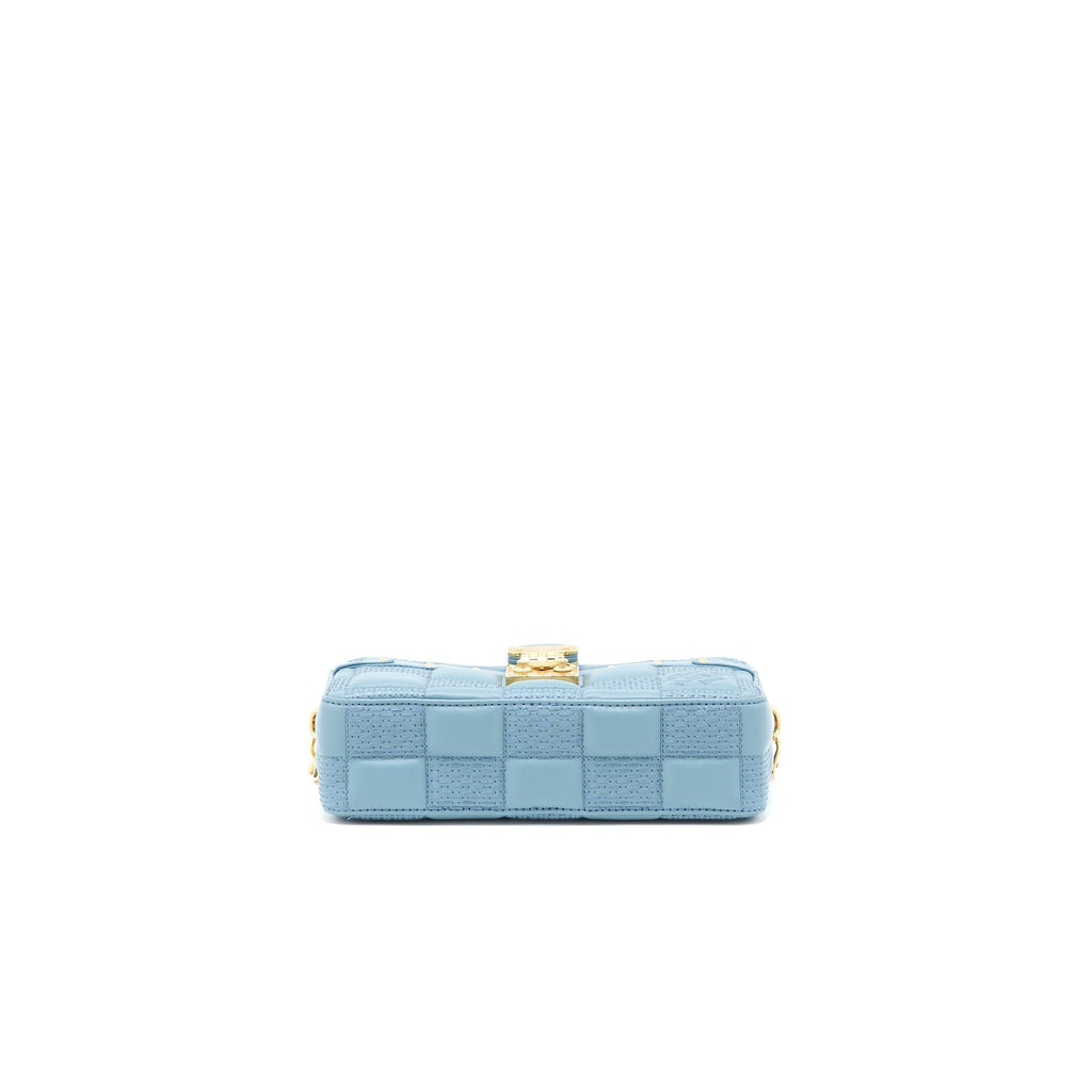 LOUIS VUITTON TROCA PM DAMIER QUILT LAMBSKIN LIGHT BLUE GHW (NEW VERSION)