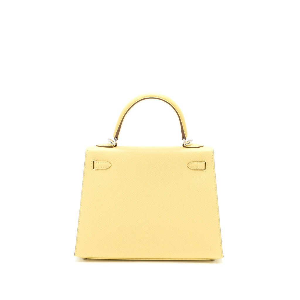 HERMES KELLY 25 EPSOM 1Z JAUNE POUSSIN SHW