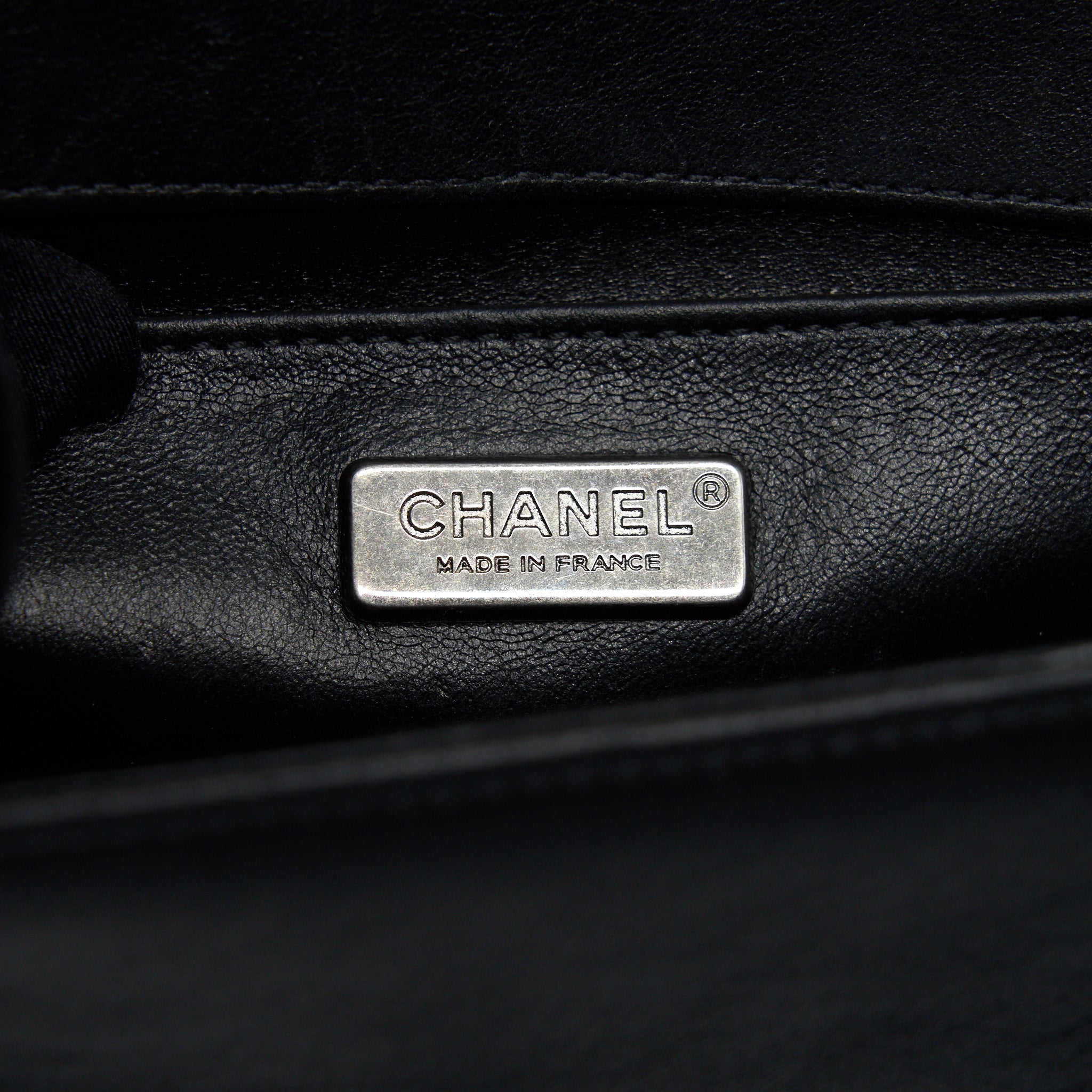 CHANEL SMALL BOY BAG LIZARD/CALFSKIN BLACK WITH RUTHENIUM HARDWARE