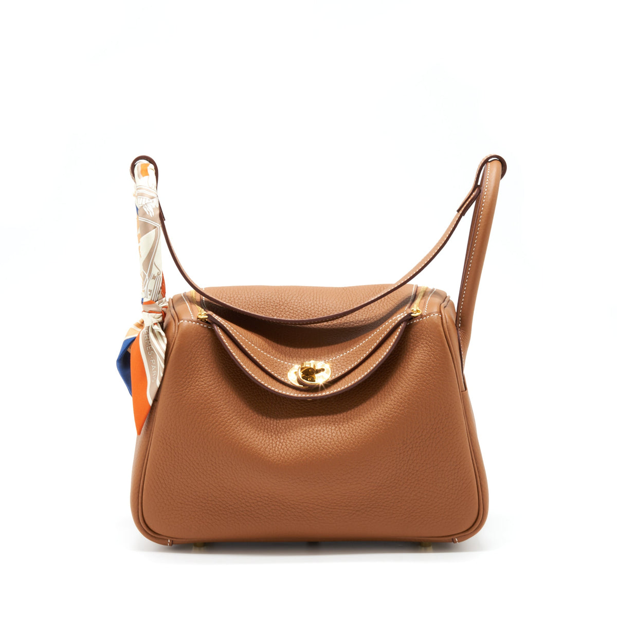Hermes Lindy 26 Clemence Gold GHW With An Extra Twilly