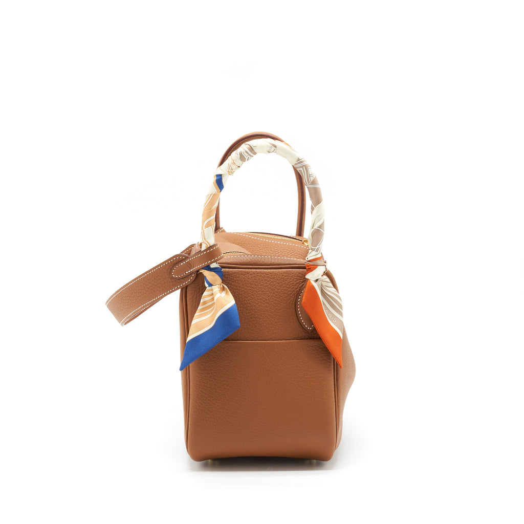 Hermes Lindy 26 Clemence Gold GHW With An Extra Twilly