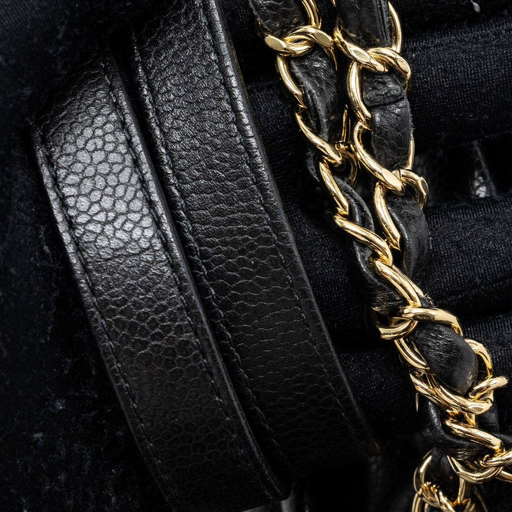 CHANEL MATELASSE CHAIN TOTE BAG CAVIAR BLACK GHW