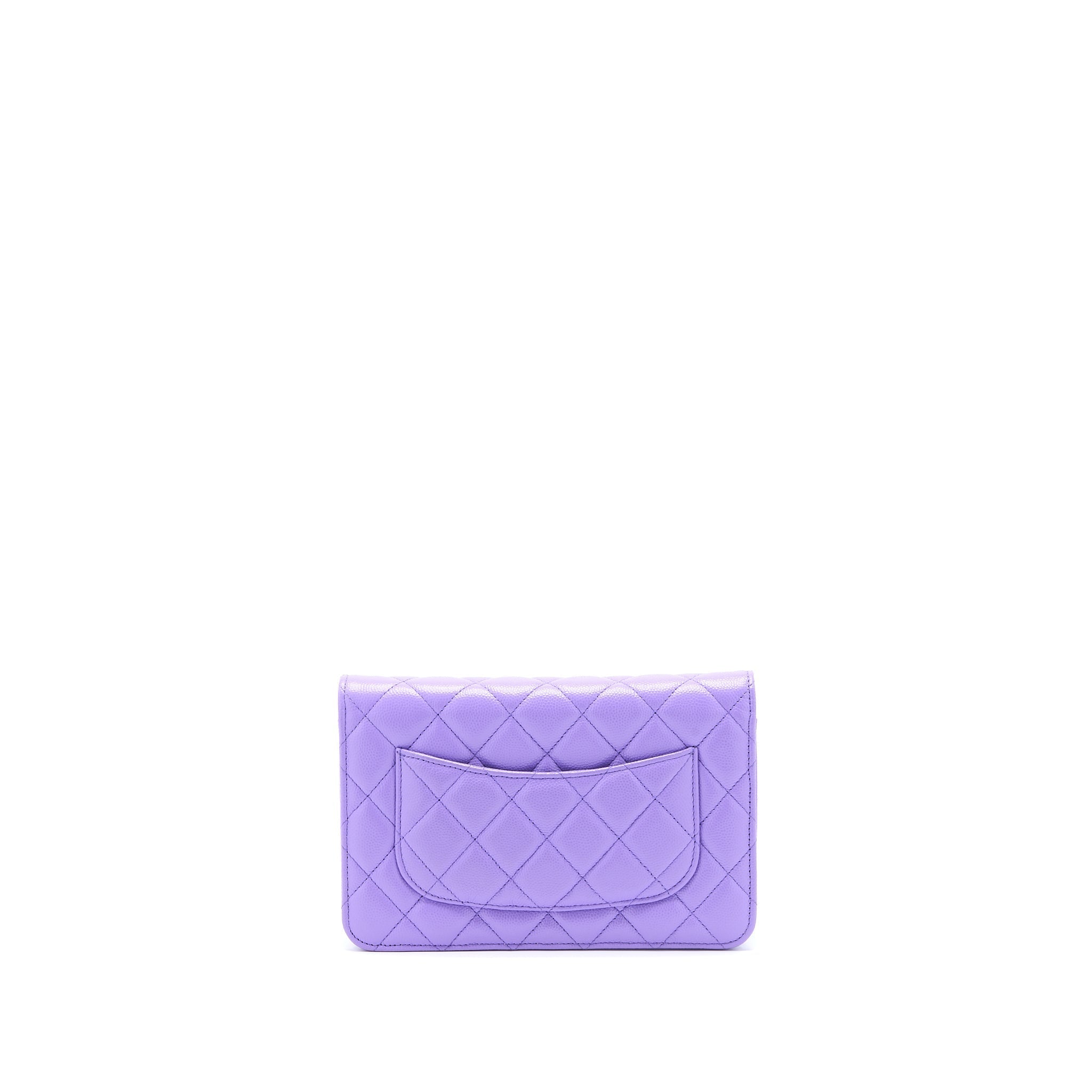 CHANEL CLASSIC WALLET ON CHAIN CAVIAR PURPLE LGHW